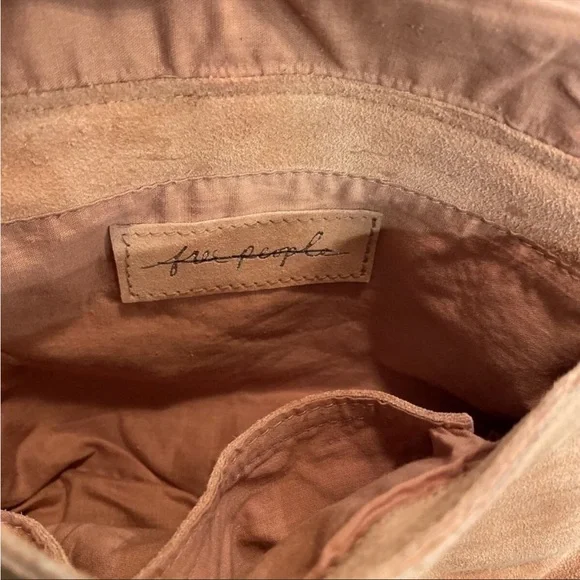 NWT Free People Slouchy Suede Chain Shoulder Bag Color: Burnt Bowen MSRP $58 - Picture 3 of 16
